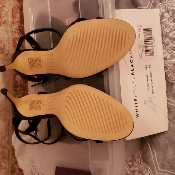 WHBM New Strappy black patent heels in Black size 6.5 - Picture 3 of 7